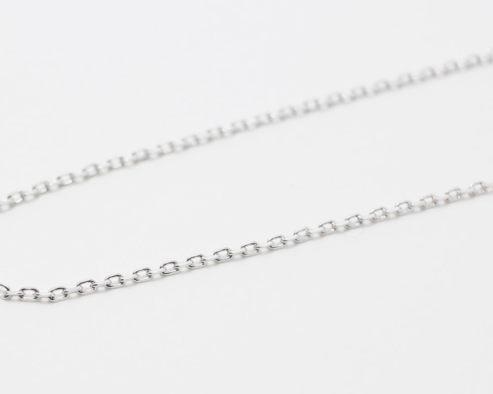 [N0036]/ 5pcs / 16" 230 4DC Chain Necklace + Extension/Brass/Rhodium plated/1.3mm Link