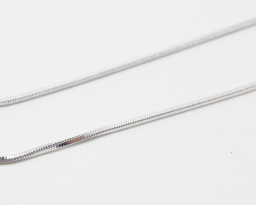 [N0033]/ 5pcs / 16" 135 Square Chain Necklace + Extension/Brass/Rhodium plated/1mm