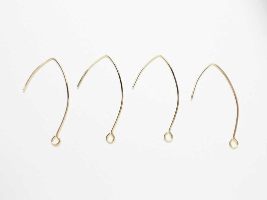 [B0023]20pcs/Open Hooks/Brass/Gold plated/34x18mm