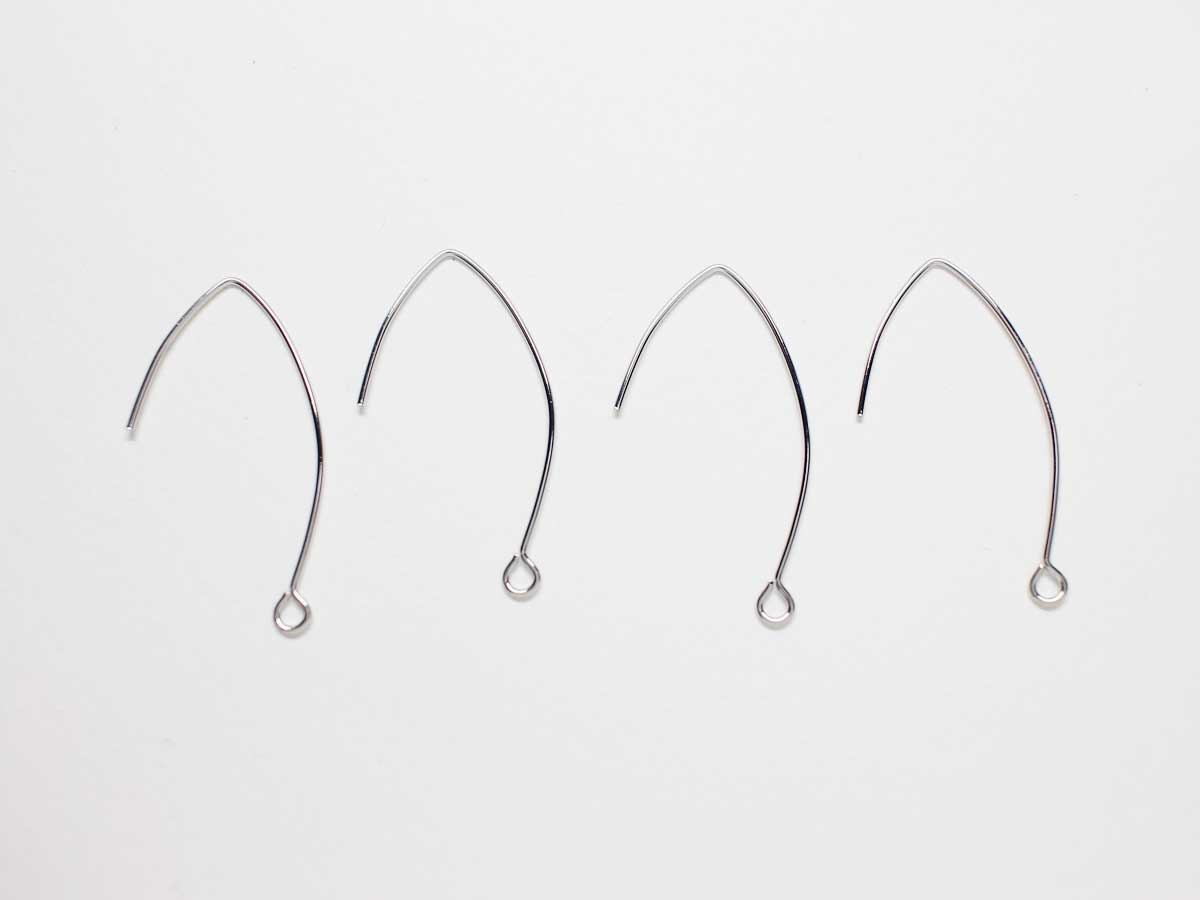 [B0023]20pcs/Open Hooks/Brass/Rhodium plated/34x18mm (Copy)