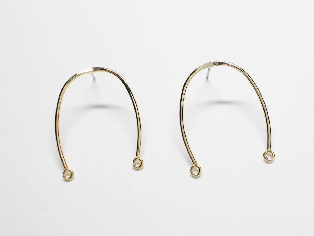 [E0243]/1 pair/Two ways Earrings/Brass/Gold plated/29.5x25mm