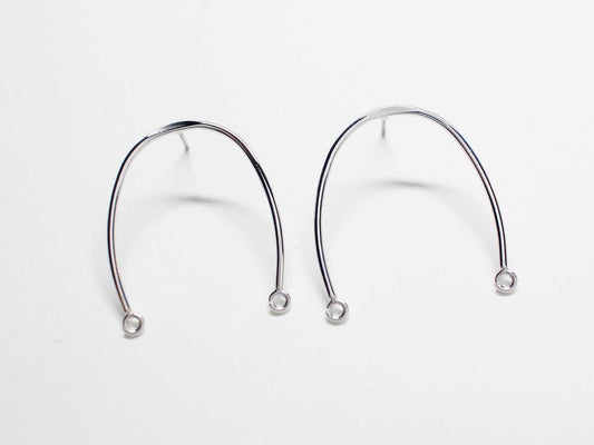 [E0243]/1 pair/Two ways Earrings/Brass/Rhodium plated/29.5x25mm