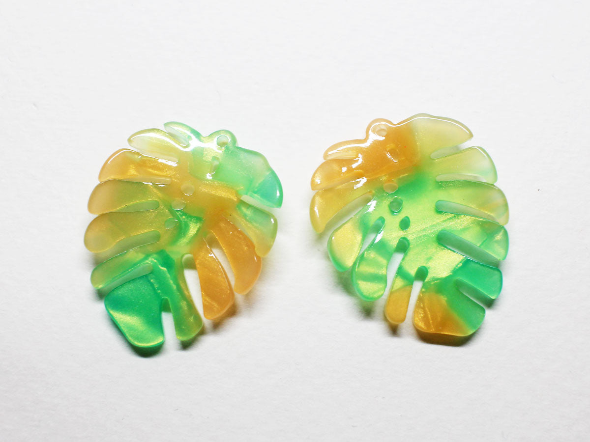 [P0809]2pcs/Acetate Monstera Pendant/29.5x23.8mm