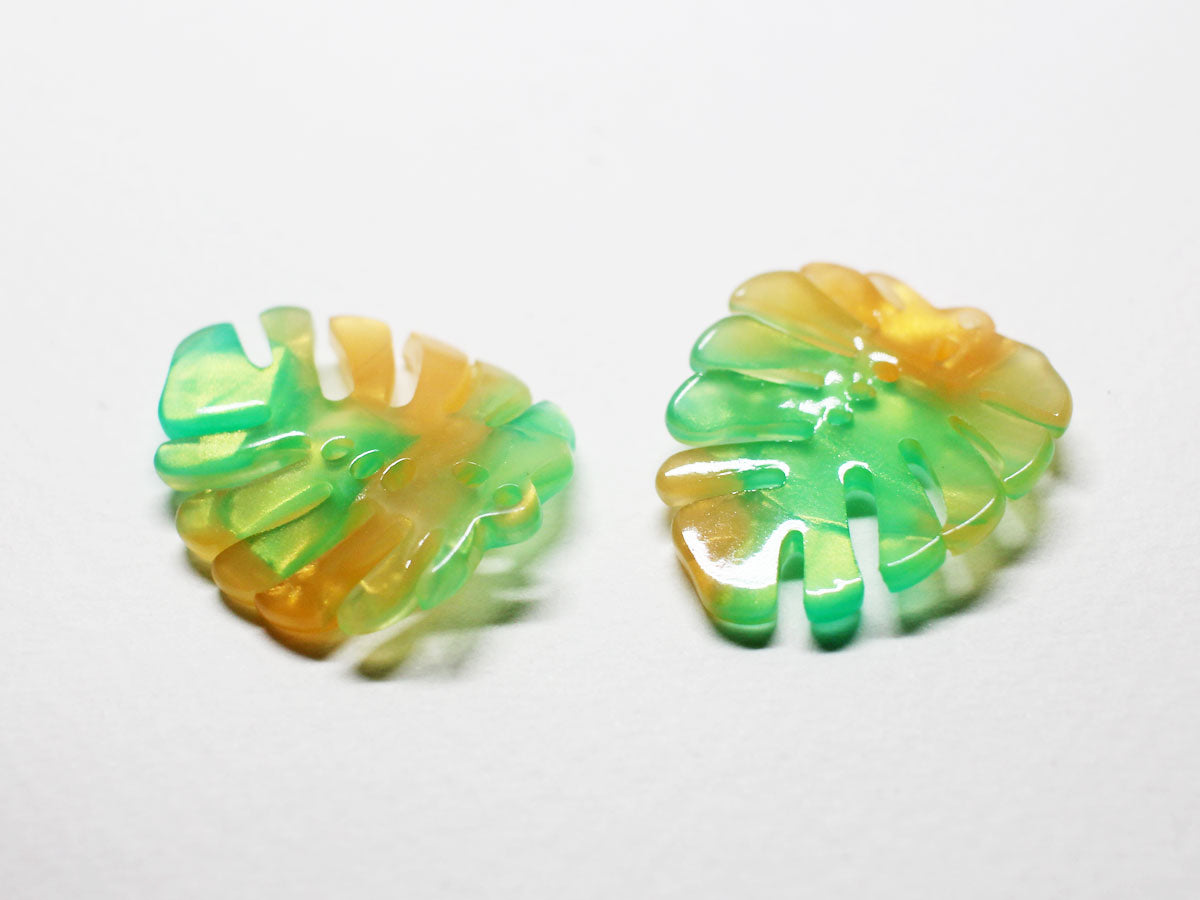 [P0809]2pcs/Acetate Monstera Pendant/29.5x23.8mm