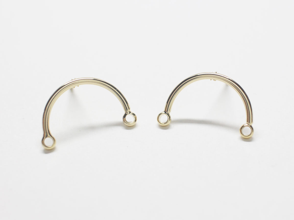 [E0243-1]/1 pair/Two ways Earrings Small/Brass/Gold plated/16.5x10mm