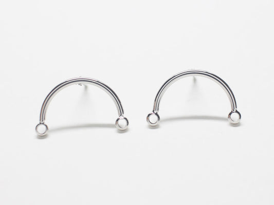 [E0243-1]/1 pair/Two ways Earrings Small/Brass/Rhodium plated/16.5x10mm