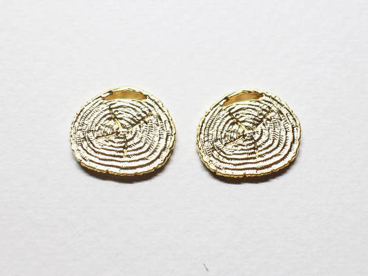 [P0831]2pcs/Annual ring Pendant/Brass/Matte Gold/15 x 13mm