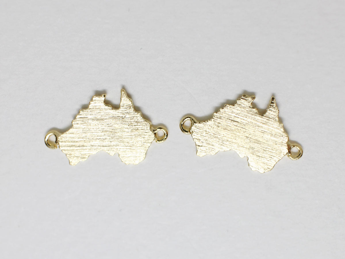 [P0840]2pcs/Brushed Australia Pendant/Brass/Gold/16x10mm