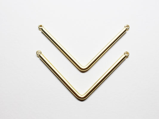 [P0852]2pcs/Large Chevron Pendant/Brass/Matte Gold/50x25mm,2.4mm thickness