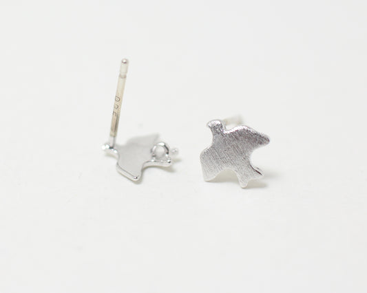 [E0004] 1 pair /Swallow Earrings/Brass/Rhodium plated/8x7.5mm