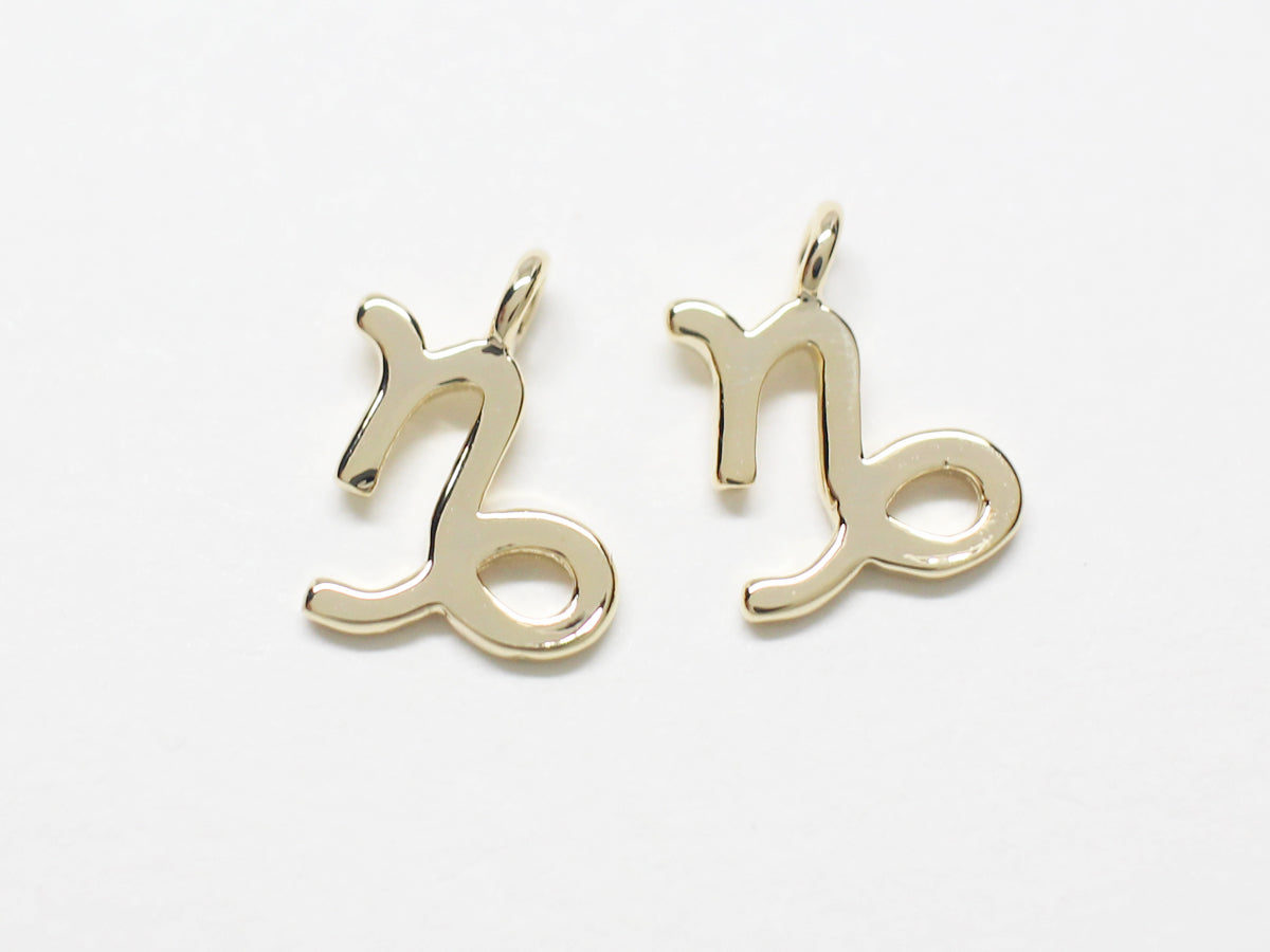 [P0870]/2pcs/Zodiac Sign Pendant/Brass/Gold/12mm