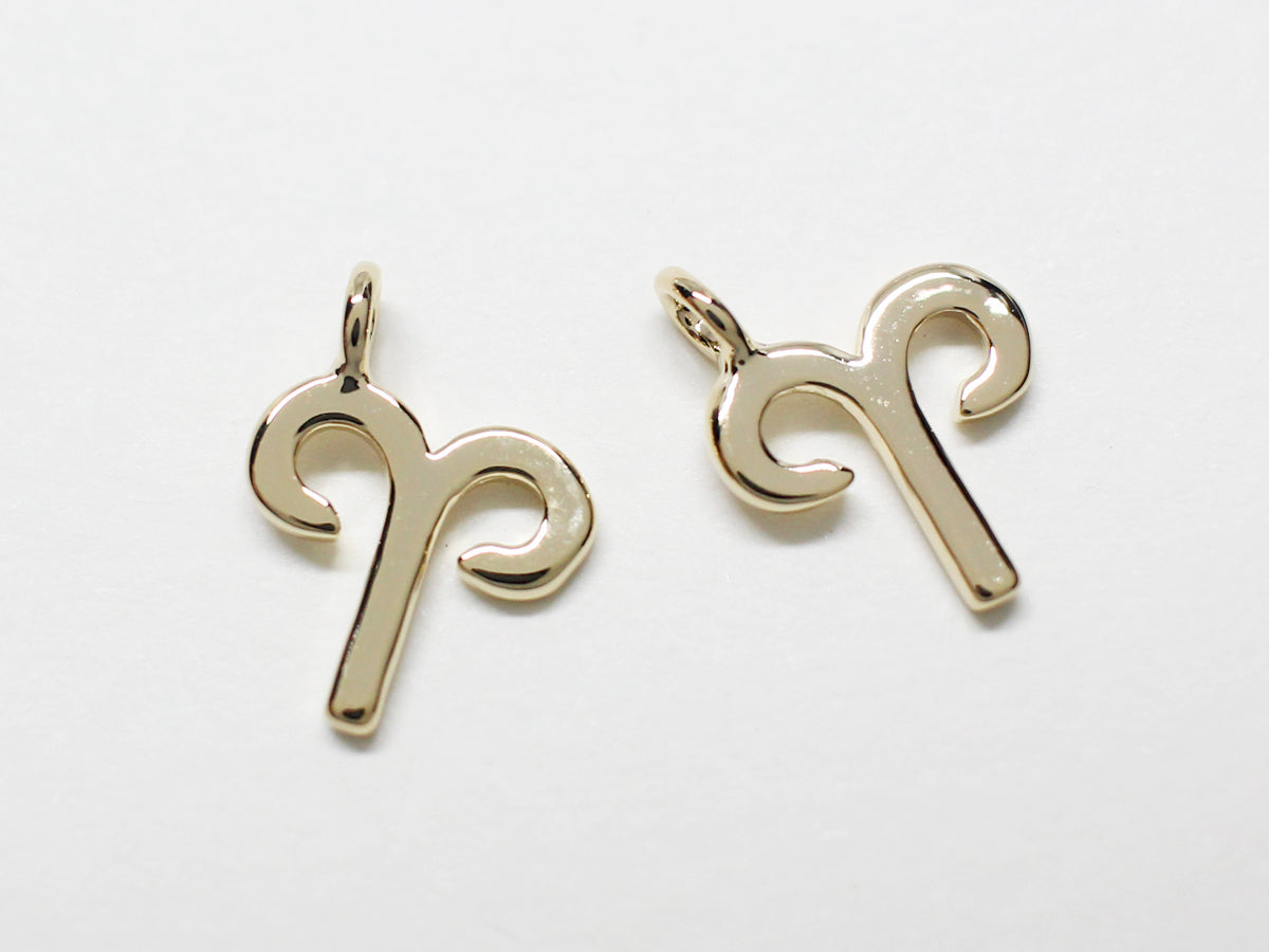 [P0870]/2pcs/Zodiac Sign Pendant/Brass/Gold/12mm