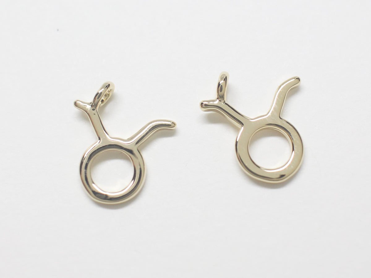 [P0870]/2pcs/Zodiac Sign Pendant/Brass/Gold/12mm