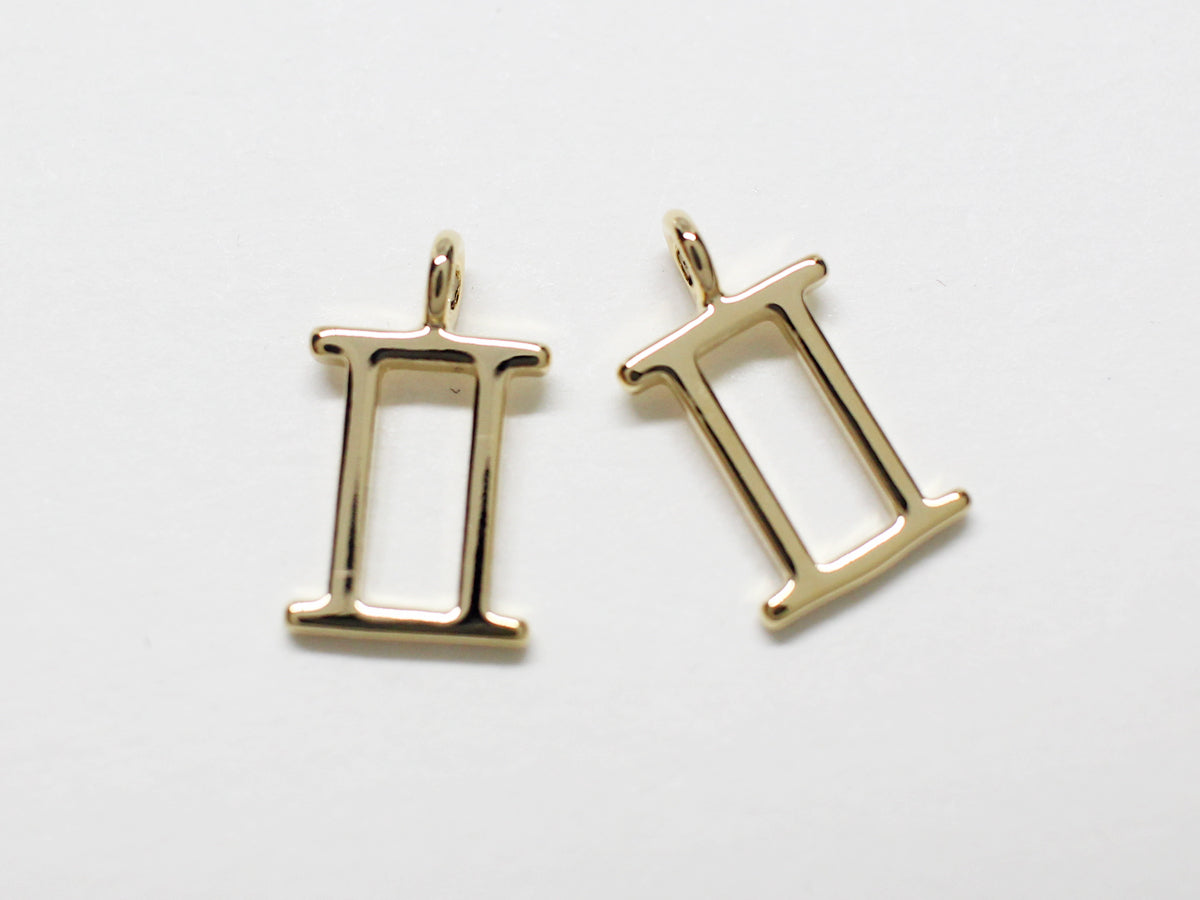 [P0870]/2pcs/Zodiac Sign Pendant/Brass/Gold/12mm