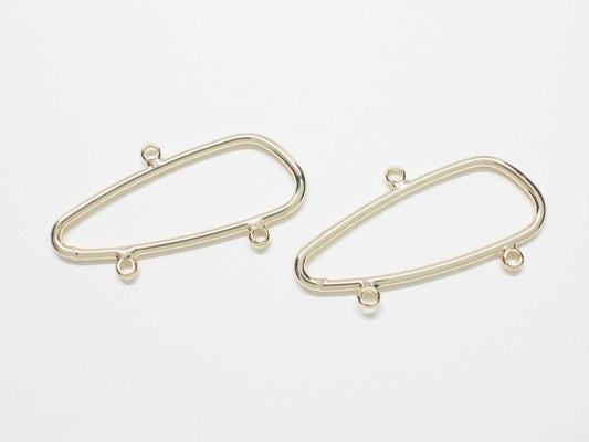 [P0873]2pcs/Safety Pin Shape Pendant/Brass/Gold/17.3x34mm