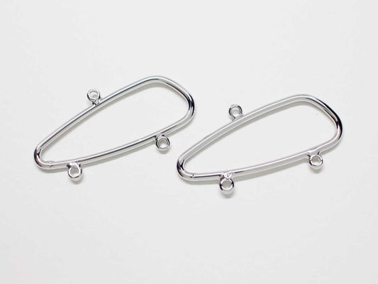 [P0873]2pcs/Safety Pin Shape Pendant/Brass/Rhodium/17.3x34mm