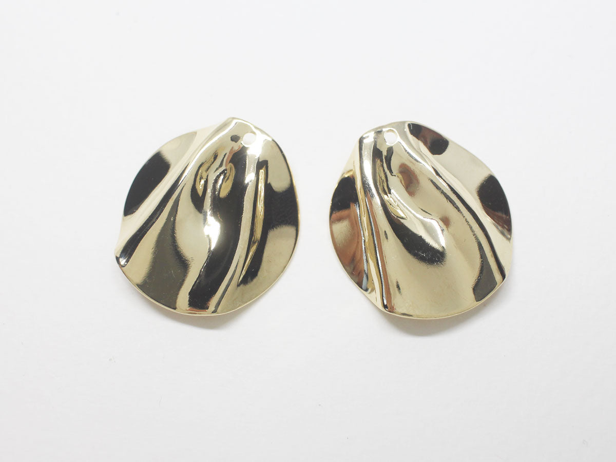 [P0878-1]2pcs/Lined Circle Pendant/Brass/Gold/25x23mm