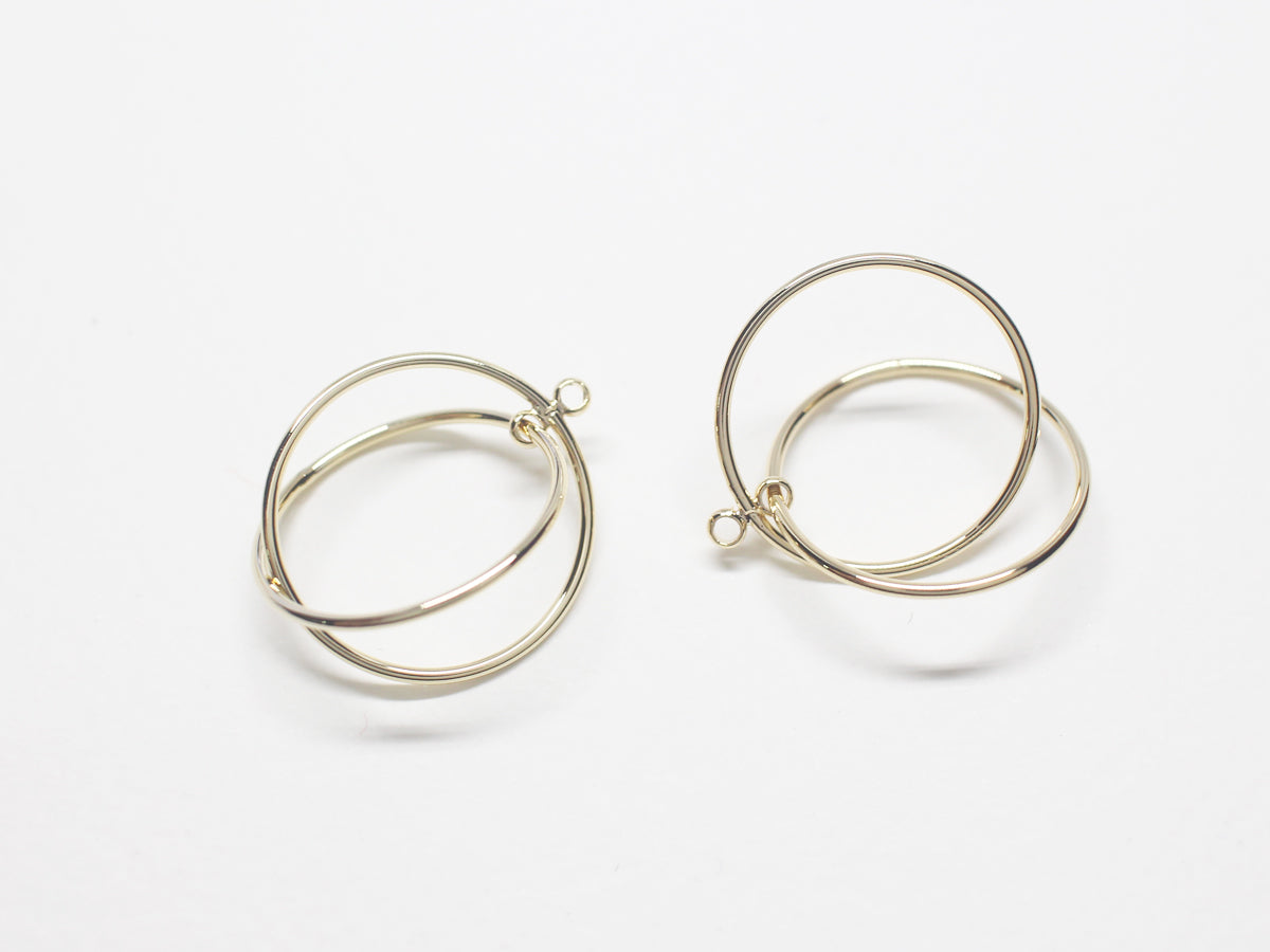 [P0893]2pcs/Circle Mobile Pendant/Brass/Gold/20mm