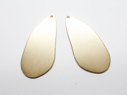 [P0911]2pcs/Extra Large Irregular Teardrop Pendant/Aluminum/Matte Gold/48.5x23mm