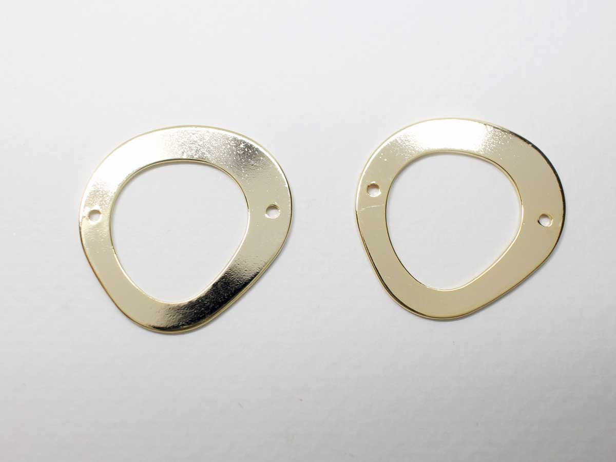 [P0918]4pcs/Oval Connector/Brass/Gold/24x24mm