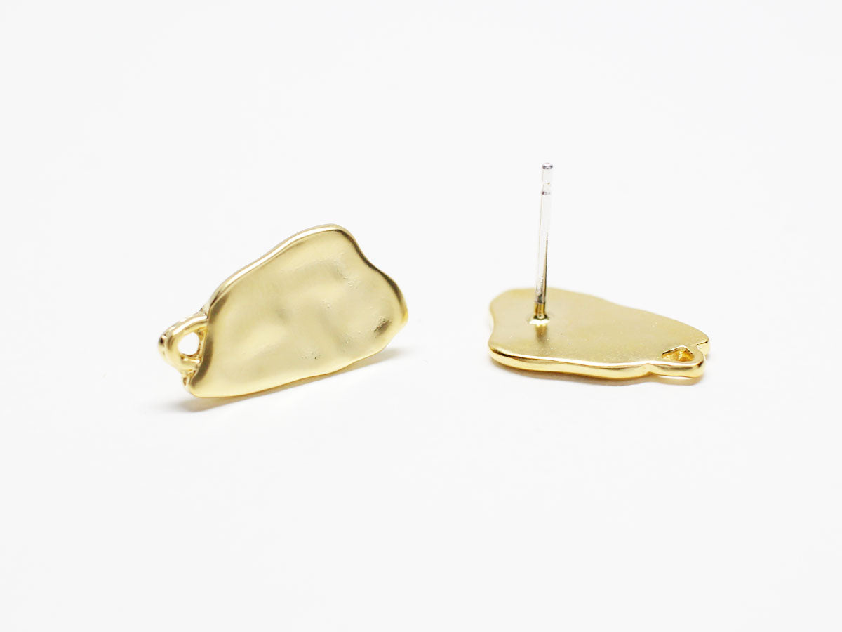 [E0295/1 pair/Hammered Tooth Earrings/Brass/Matte Gold plated/15.5x9mm