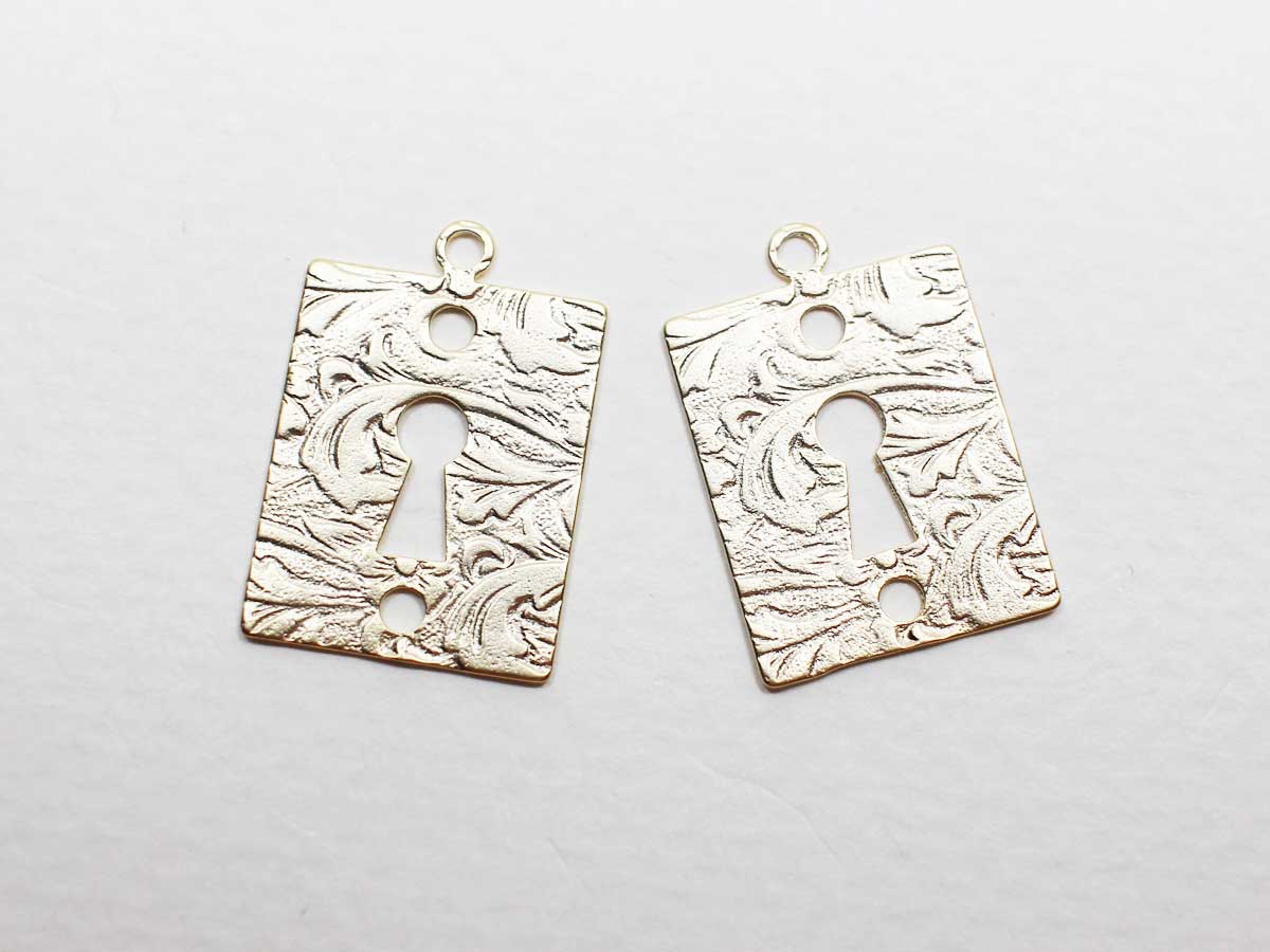 [P0933]2pcs/Vintage Lock Pendant/Brass/Matte Gold /19.5x13.5mm