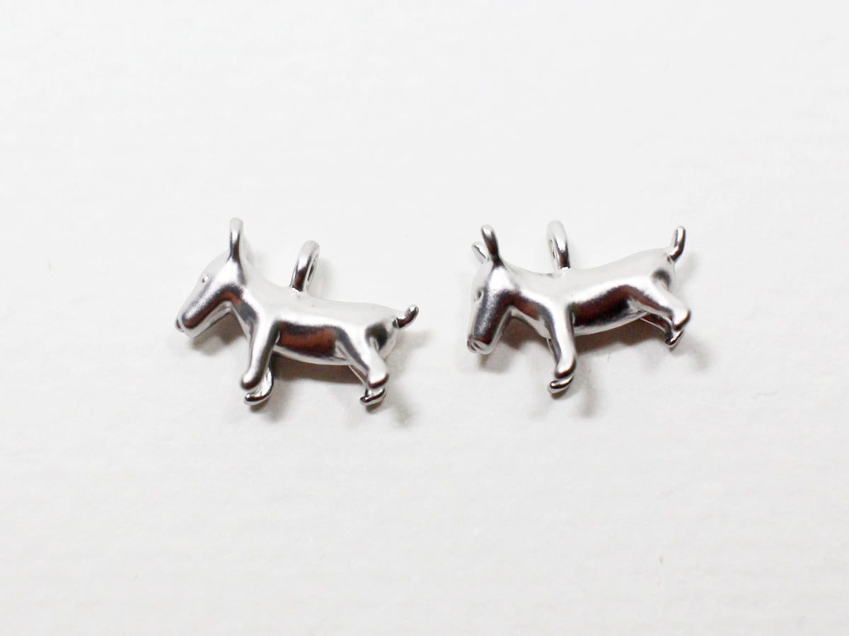 [P0938]2pcs/Bull Terrier Dog Pendant/Brass/Matte Rhodium/8.5x10.5mm