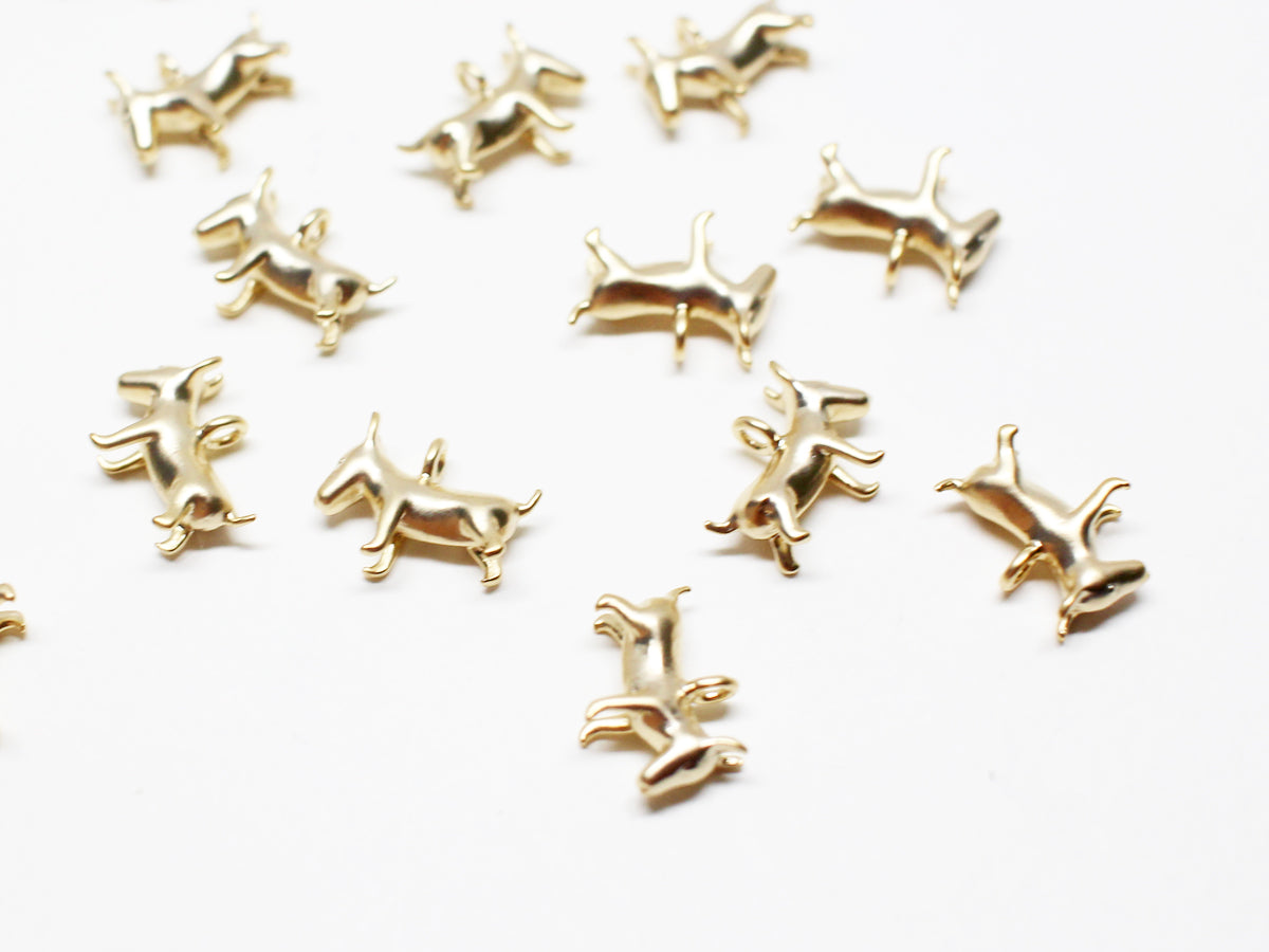 [P0938]2pcs/Bull Terrier Dog Pendant/Brass/Matte Gold/8.5x10.5mm