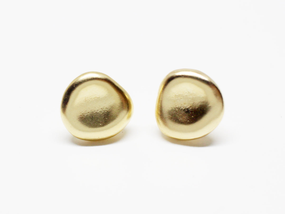 [E0321]/1 pair/Mini Clay Earrings/Brass/Matte Gold plated/9x8.5mm