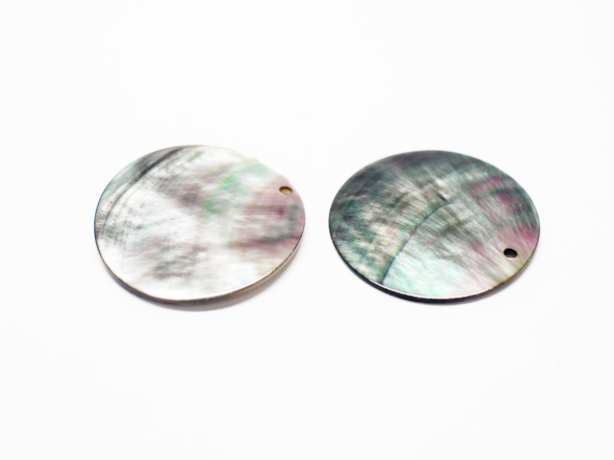 [P0945-1]2pcs/Large Mother of pearl Circle Pendant/30mm