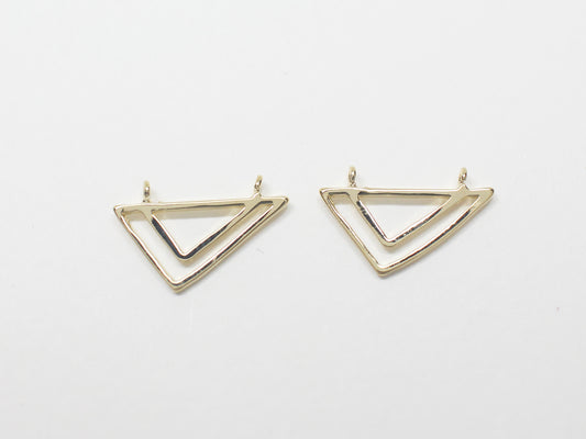 [P0949]2pcs/Geometrical Figure Pendant/Brass/Gold/9.5x14.6mm