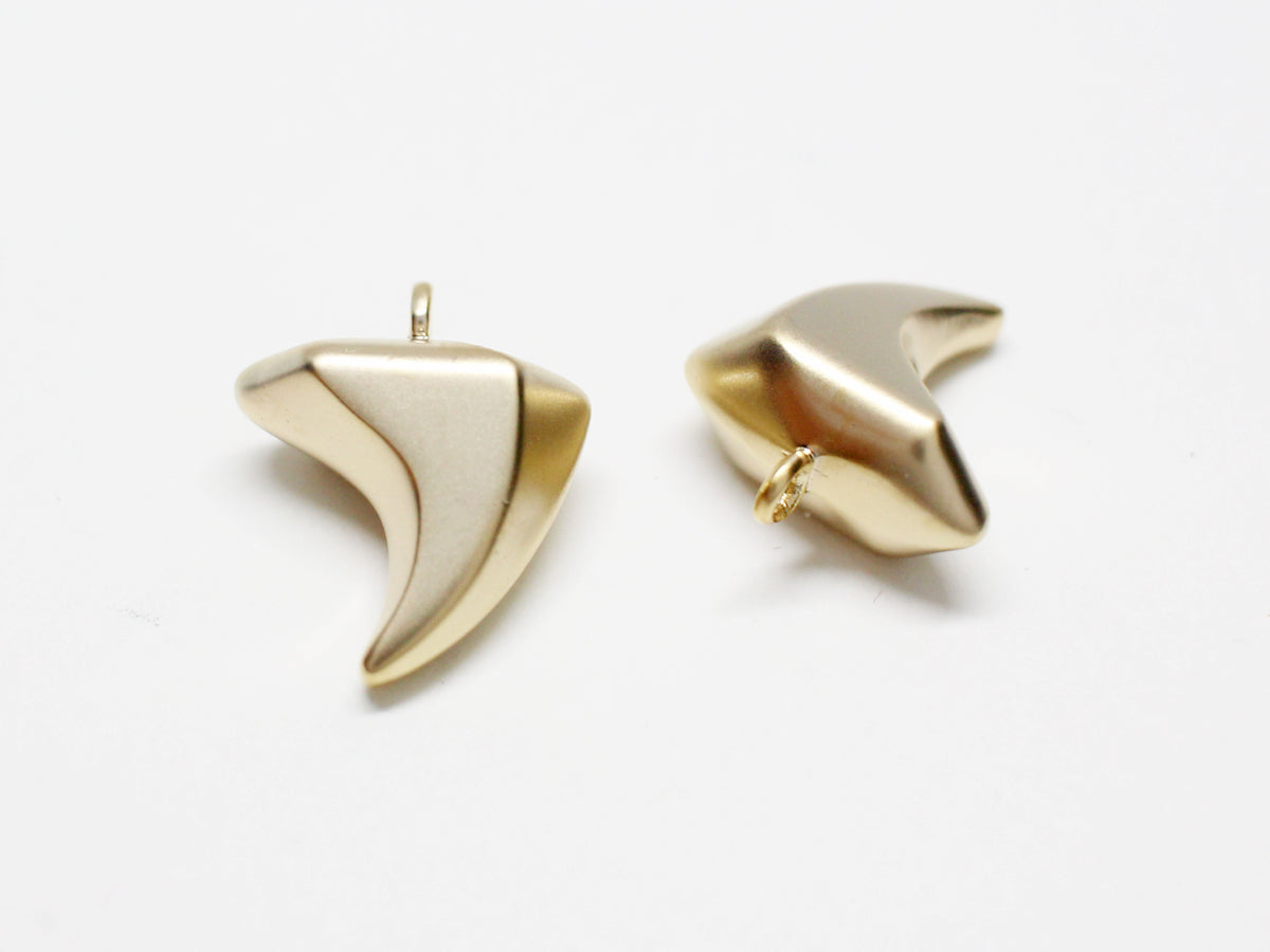 [P0951]2pcs/Reverse Hexagonal Cone Pendant/Brass/Matte Gold/14.4x11.5mm