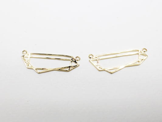 [P0949-3]2pcs/Geometrical Figure Pendant/Brass/Gold/18x12.5mm