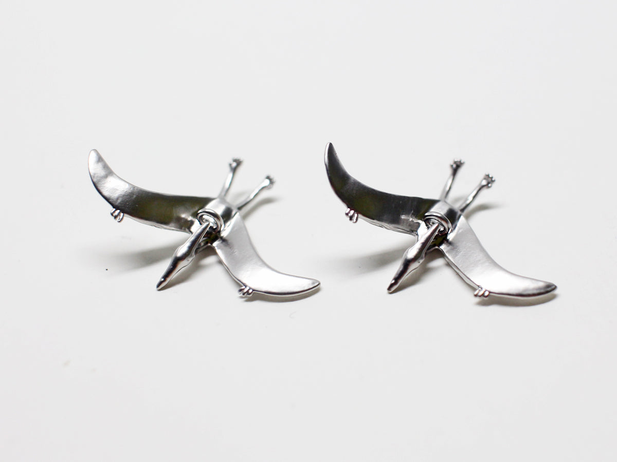 [P0955-2]2pcs/Pteranodon Pendant,Dinosaur Pendant/Brass/Matte Rhodium/25.5x17mm