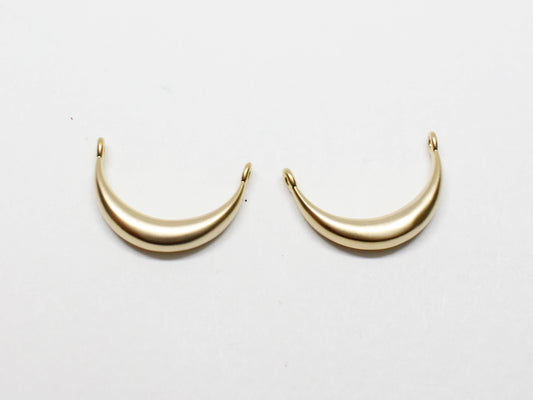 [P0957]2pcs/Supined Crescent Pendant/Brass/Matte Gold/14.7x9.7mm