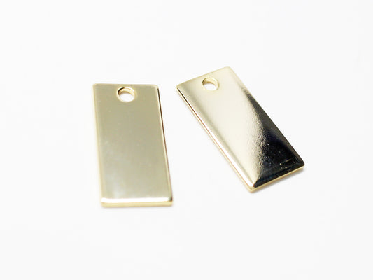 [P0966]4pcs/Square Tag  Pendant/Brass/Gold/20x10mm