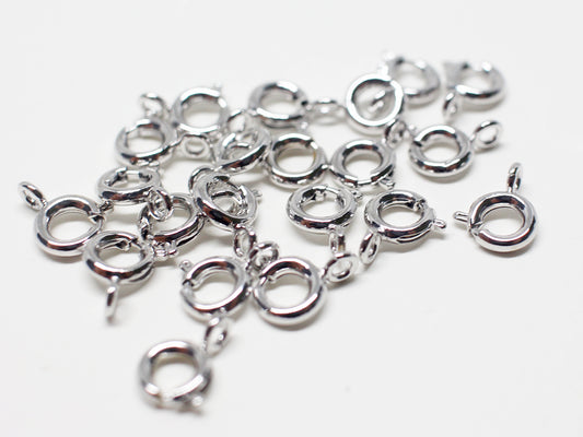 [B0005] 10pcs/Spring clasp/Brass/Rhodium plated/5.5mm