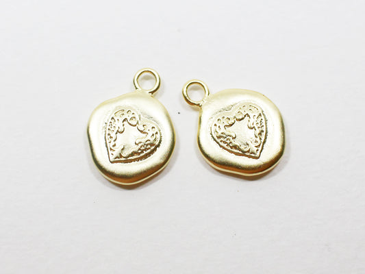 [P0982]2pcs/Mini Scallop Pendant/Brass/Matte Gold/15.8x12.mm