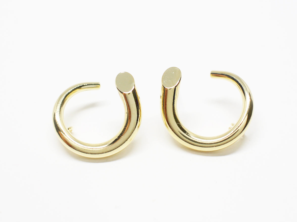 [E0344]/1 pair/Horn Earrings /Brass/Gold plated/19x18mm