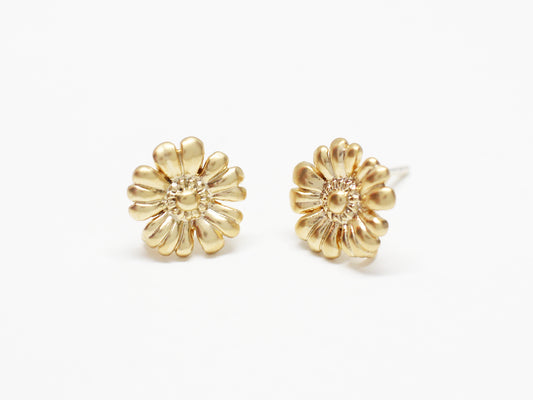 [E0360]/1 pair/Cosmos Earrings/Brass/Matte Gold plated/8.7mm