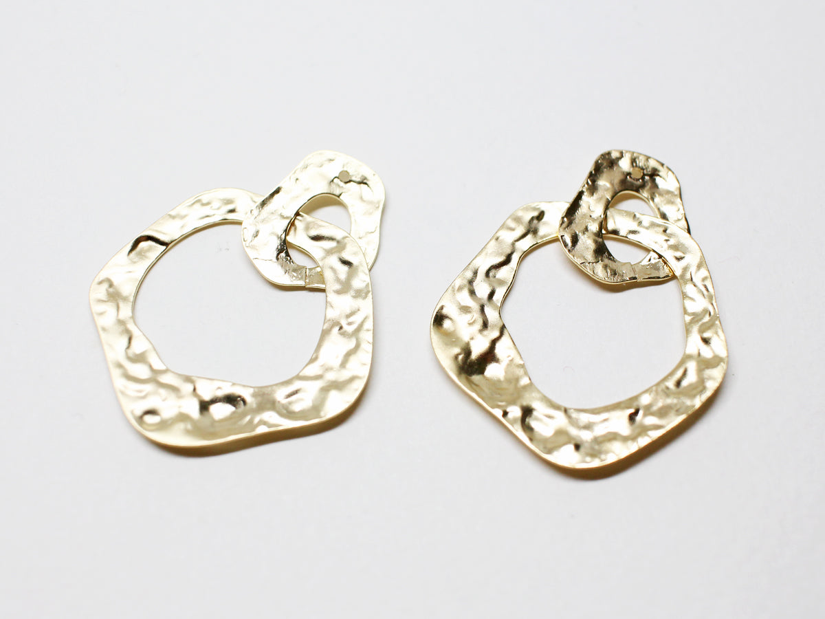 [P1012]2pcs/Papery Dangle Pendant/Brass /Matte gold/31.5x31mm,17x15mm