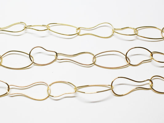 [N0051/ 1m / Multi Oval chain/Brass/Gold plated/27.5x15mm,21X13mm