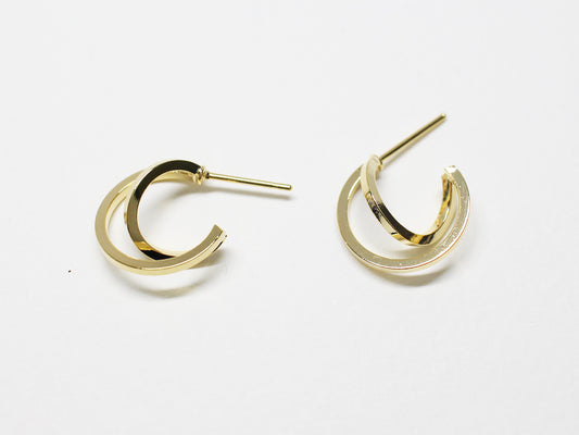 [E0365]/1 pair/Open Sphere Earrings/ Brass/Gold plated/14.5mm