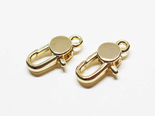 [B0029]2pcs/Large Lobster Clasp/Brass/Gold plated/16.6x8.8mm