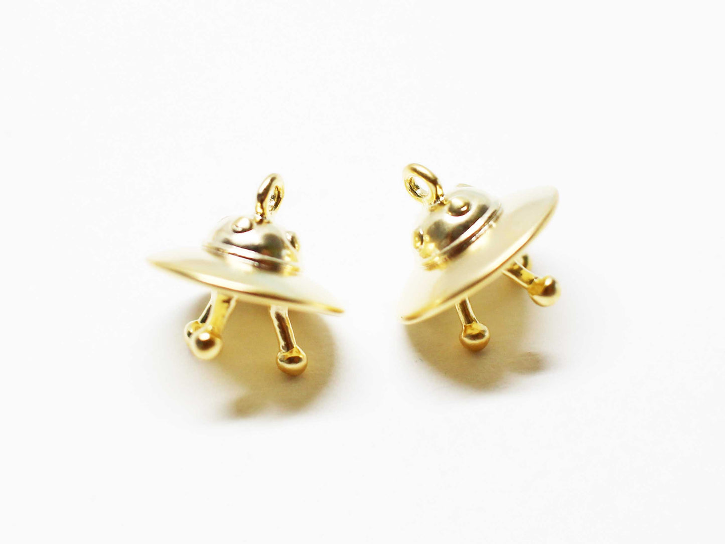 [P1059]2pcs/UFO Charms/Brass/Matte Gold/10.5x11mm