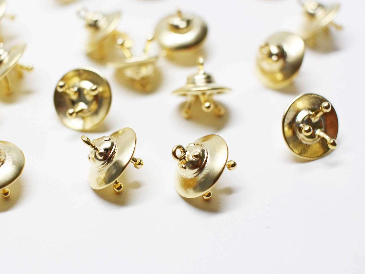 [P1059]2pcs/UFO Charms/Brass/Matte Gold/10.5x11mm