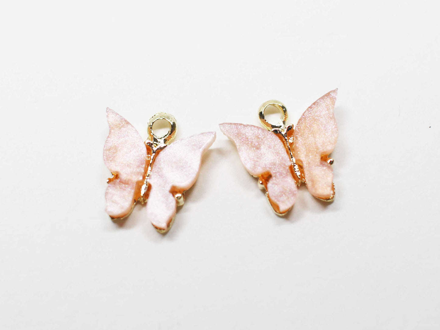 [P1058]2pcs/Acrylic Butterfly Charm/Brass/Gold/11x11mm