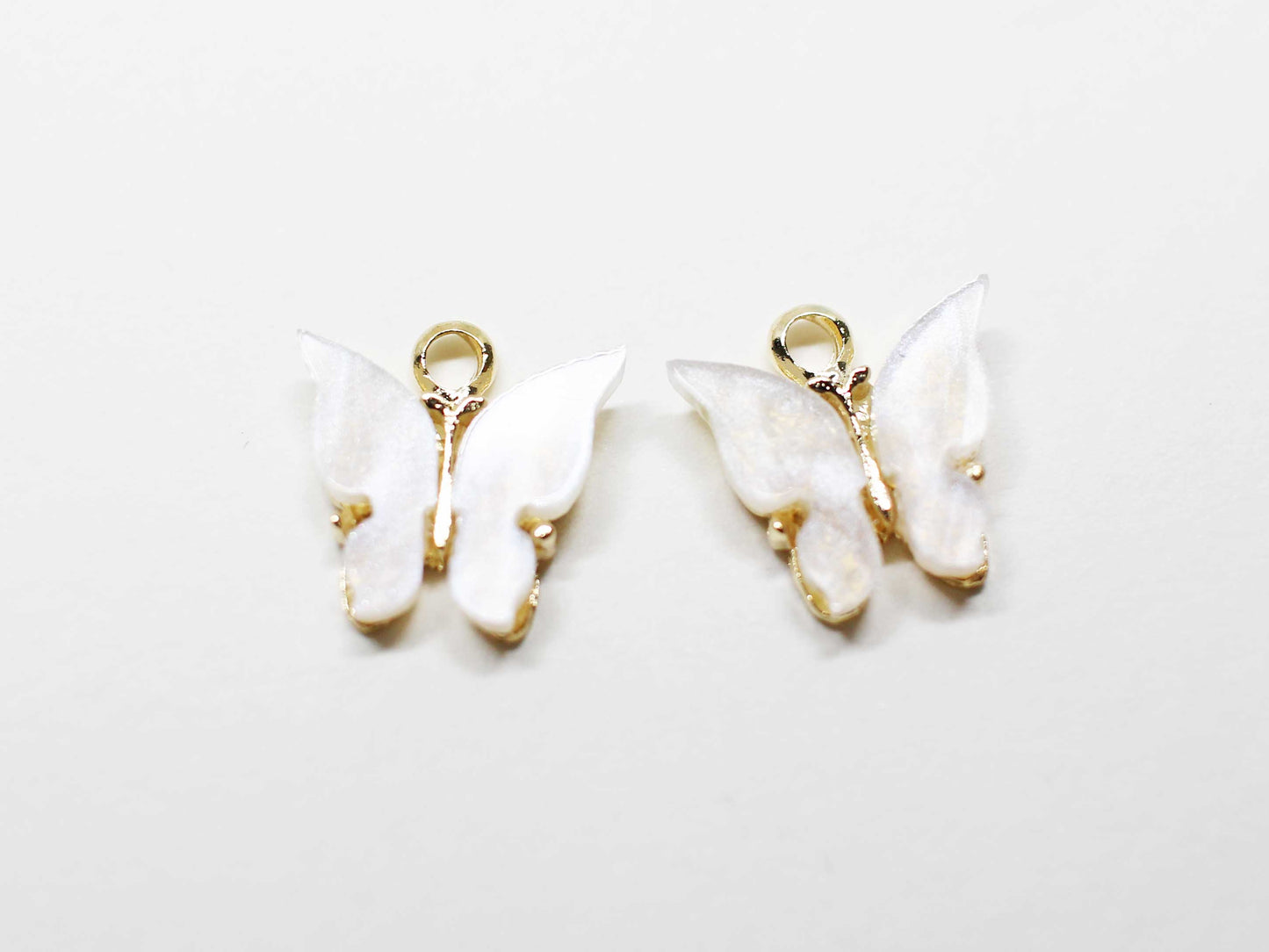 [P1058]2pcs/Acrylic Butterfly Charm/Brass/Gold/11x11mm