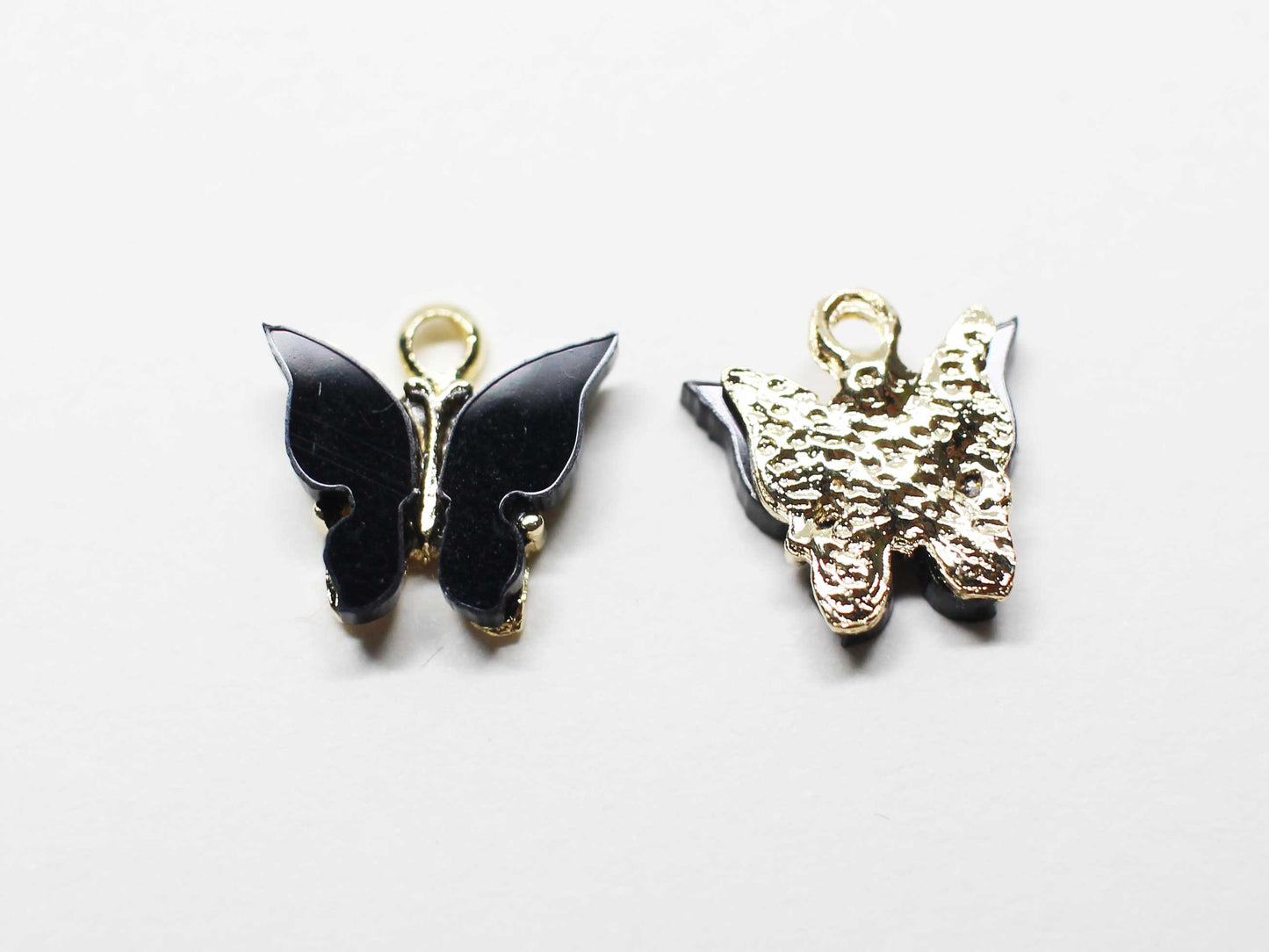 [P1058]2pcs/Acrylic Butterfly Charm/Brass/Gold/11x11mm