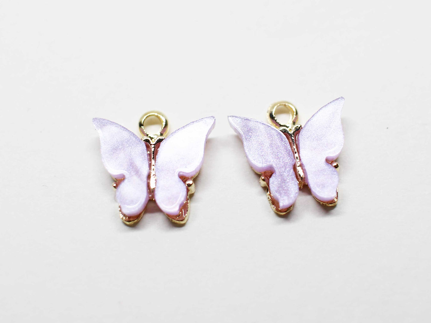 [P1058]2pcs/Acrylic Butterfly Charm/Brass/Gold/11x11mm